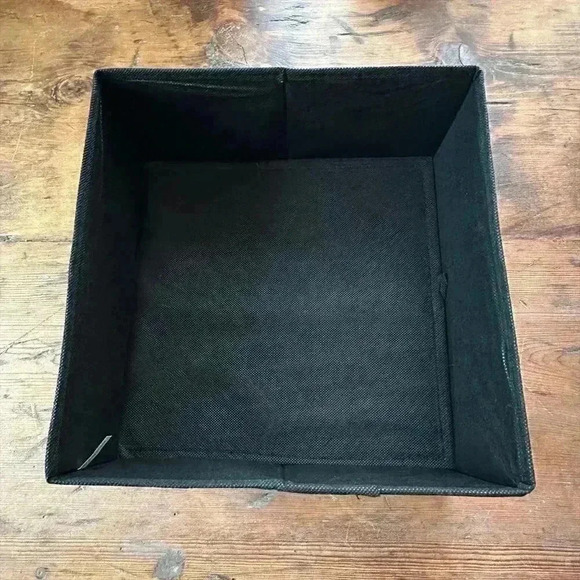 Black Canvas Square Storage Bin NEW - Picture 1 of 9